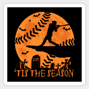 Baseball Halloween Tis the Season Baseball Season Baseball Player Softball Player Hitter Hitting Coach Magnet